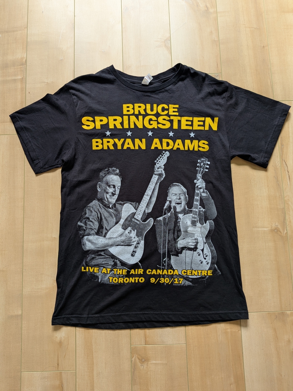 Bruce Springsteen & Bryan Adams Black Graphic Concert Band Tee